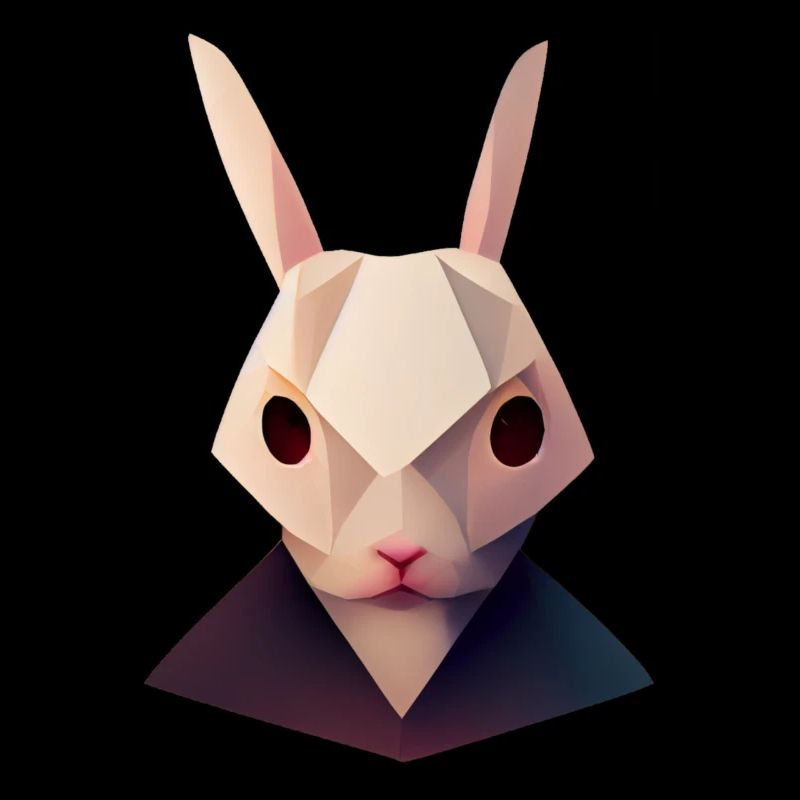 Süßes Känguroo -Kopf Polygon Low Poly Animal