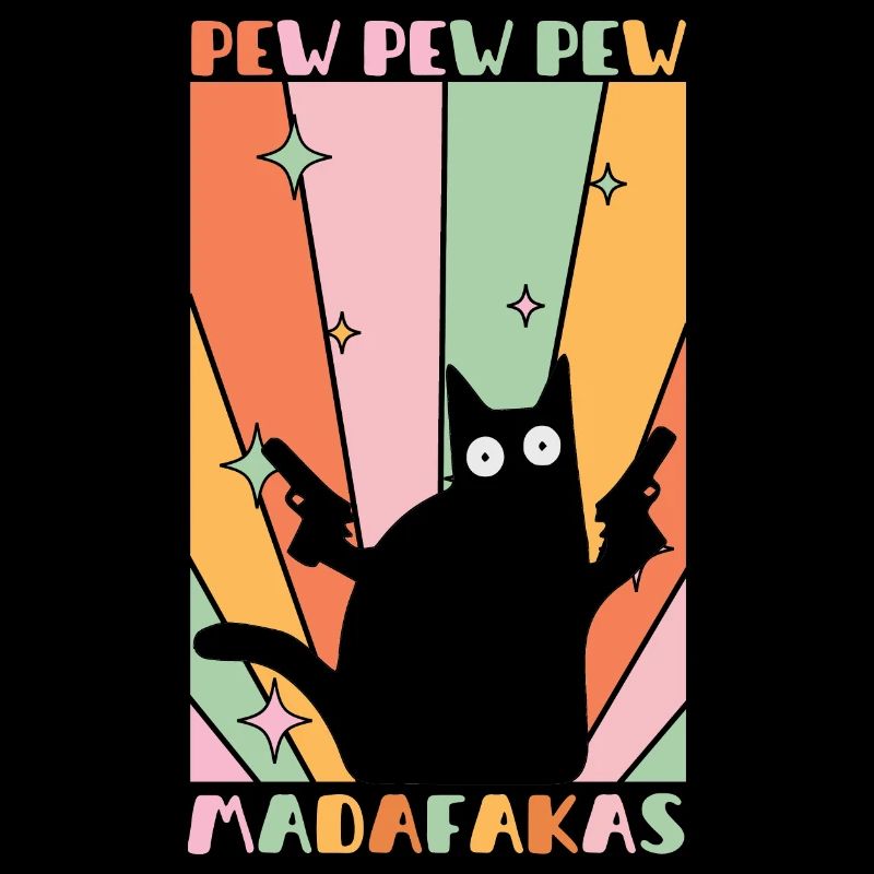 Pew Pew Madafakas Funny Cat Design