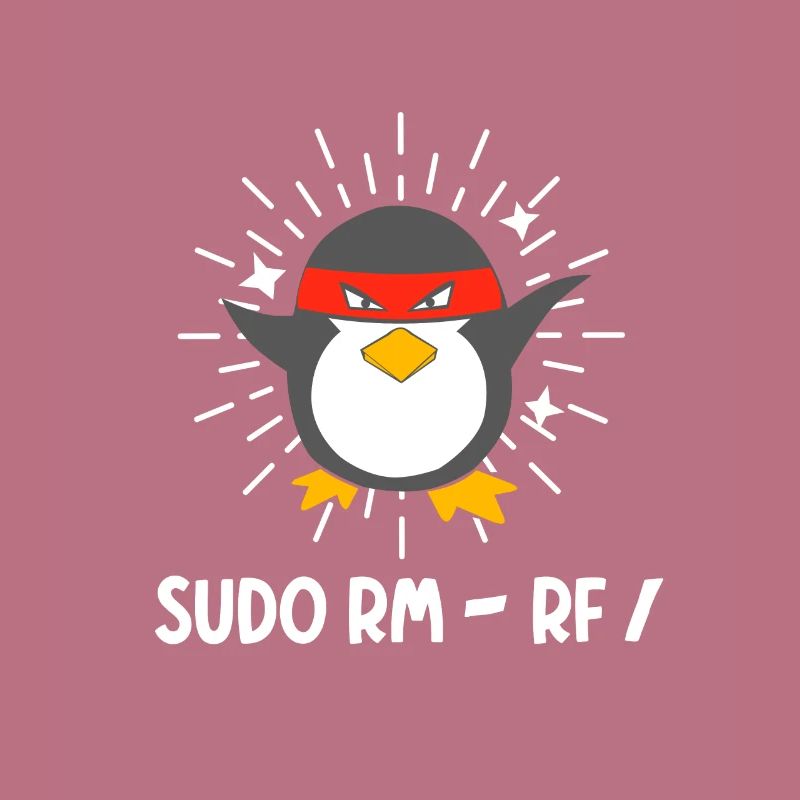 Tux Linux Pinguin Sudo Rm Rf Computerfreak Hacker