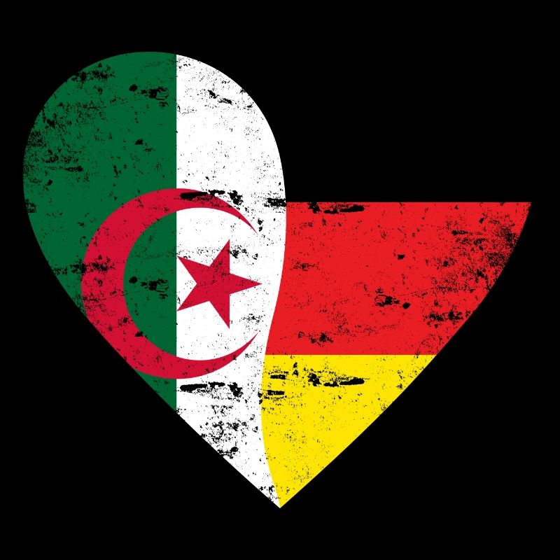 Algerien Deutschland Flaggenherz