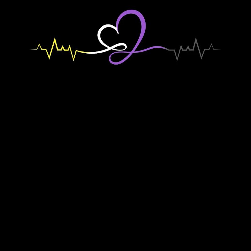 Nonbinary Pride Line Heartbeat Enby Colors