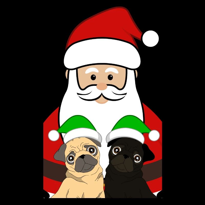 Weihnachtsmann mit Möpse Mops Geschenk