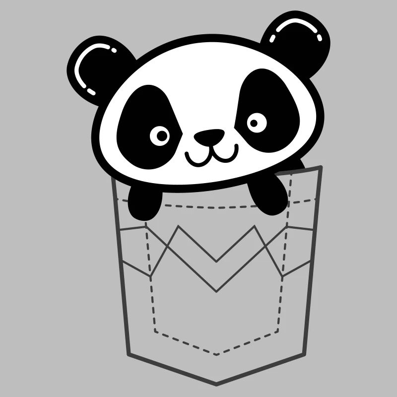 Panda lugt aus der Tasche