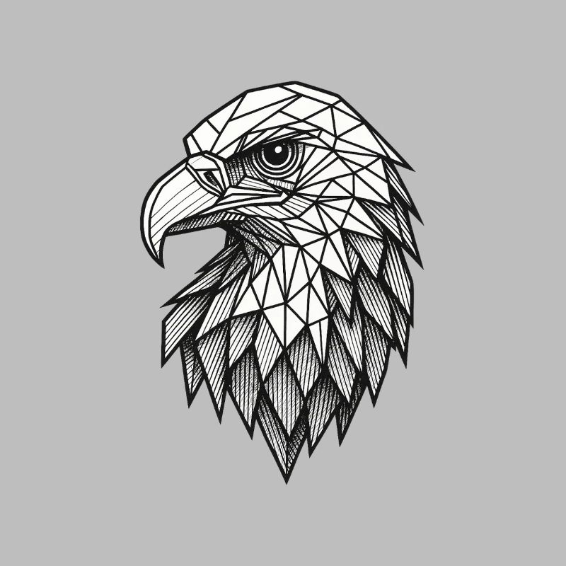 Geometric Eagle Head – Line Art