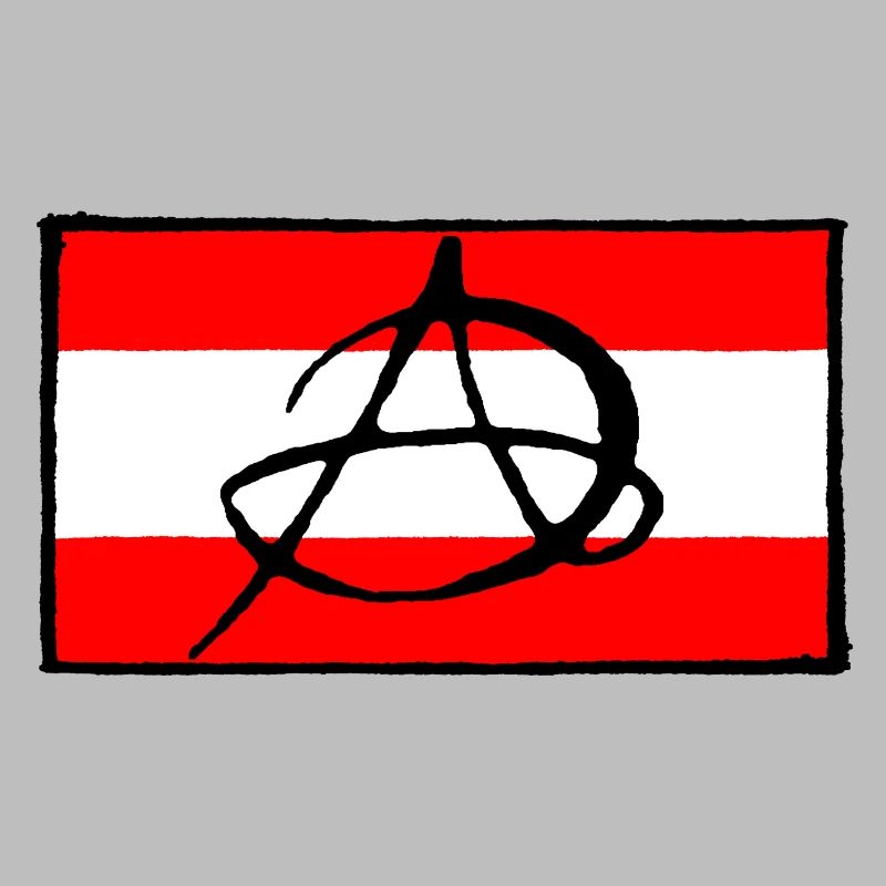 Anarchy icon on red background