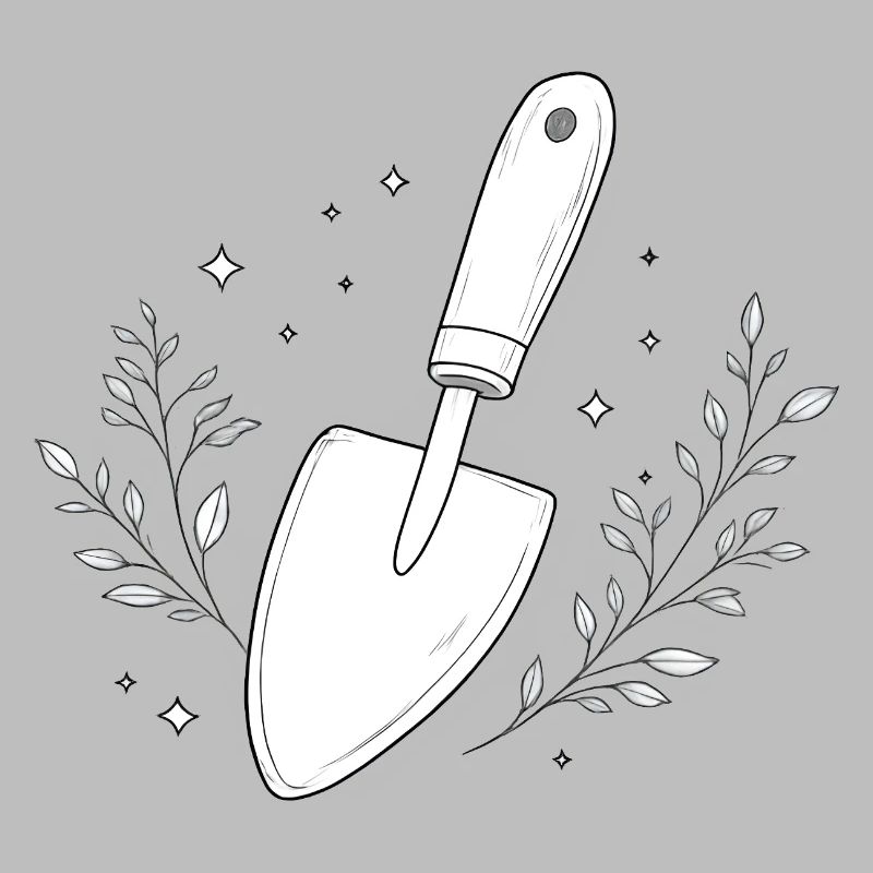 Garten Schaufel Linienstudie