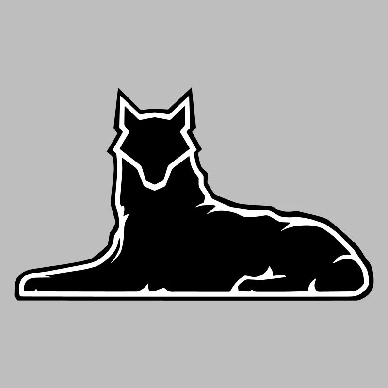 Minimalist Wolf Silhouette Design