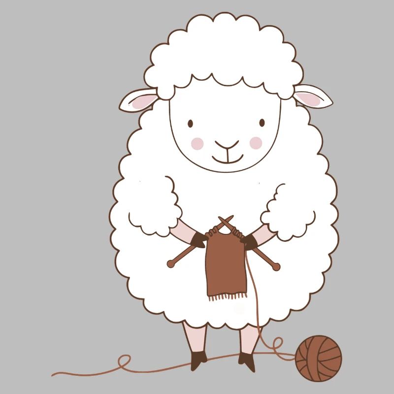 Sheep Knitter Wool and Needles