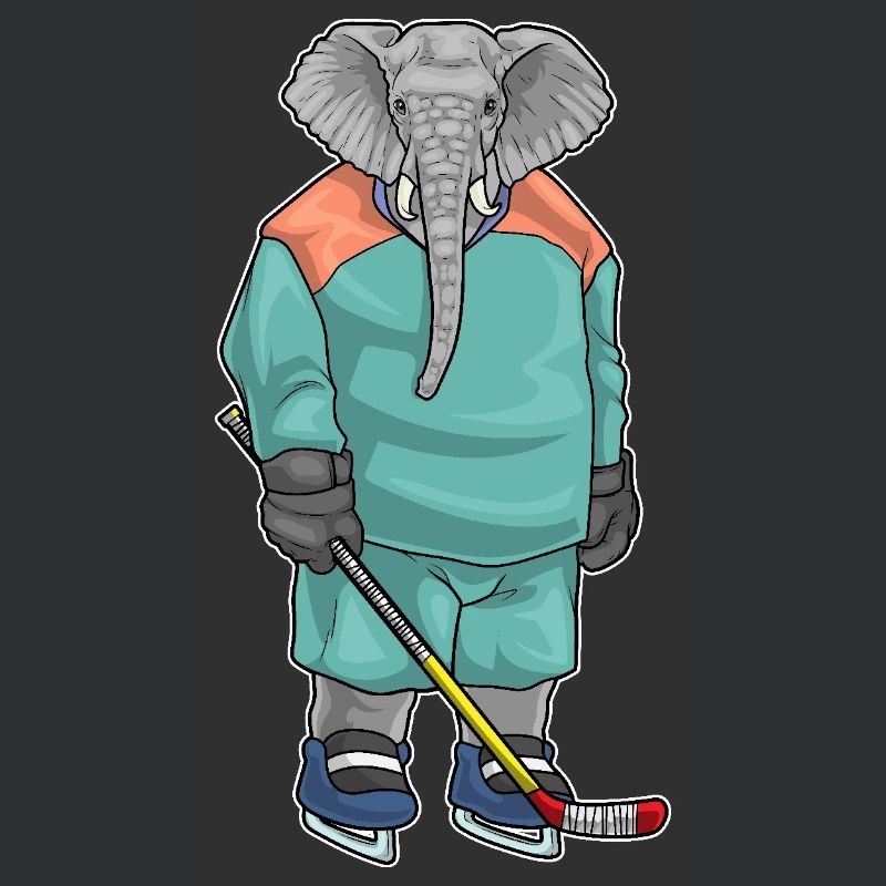 Elefant Eishockey Eishockeyschläger
