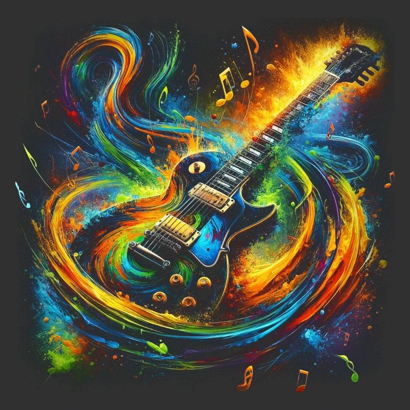 Expression de guitare colorée