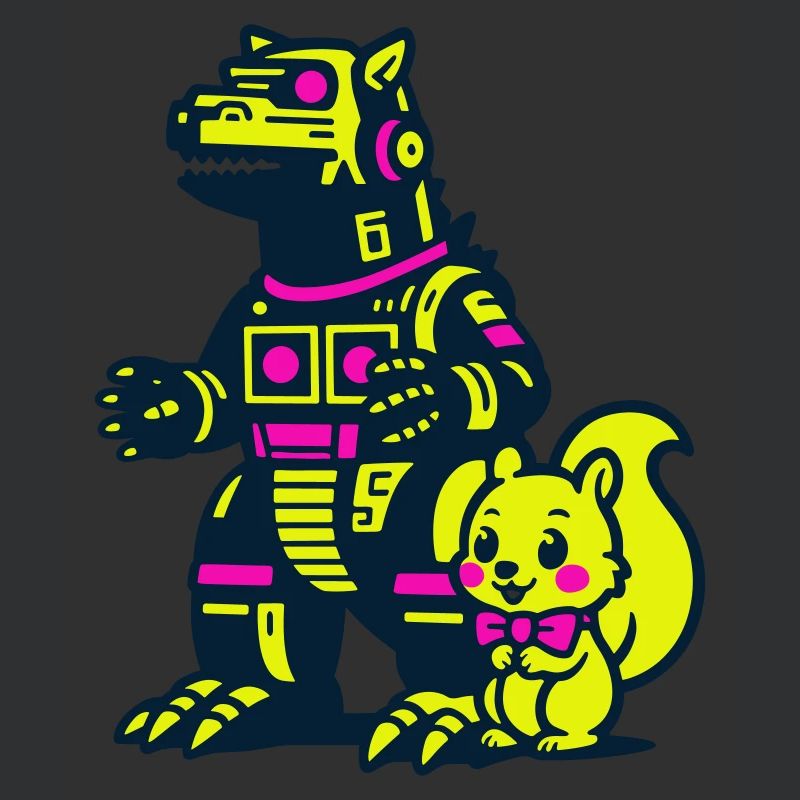 Mecha Drache mit Eichhörnchen