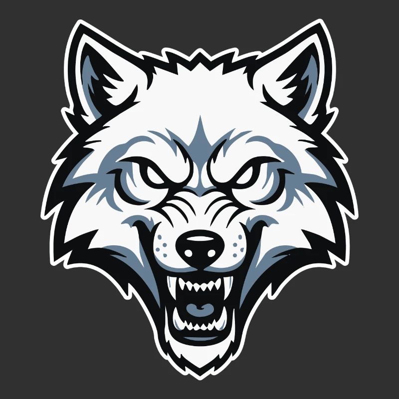 Wild Arctic White Wolf Maskottchen-Maskottchen-Logo