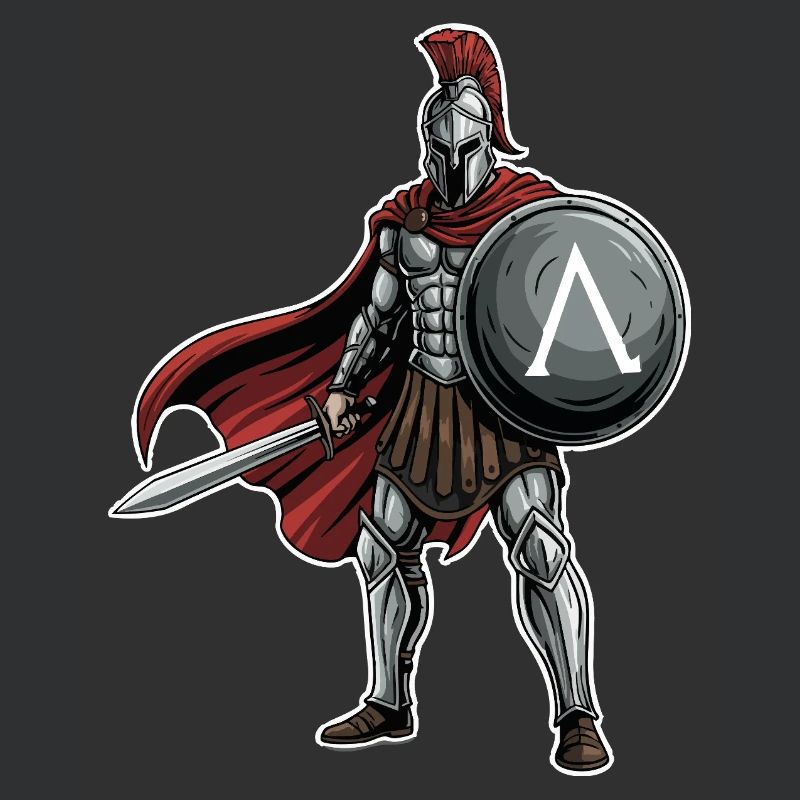 Hoplite Spartiate Lambda Bouclier Épée Mascotte