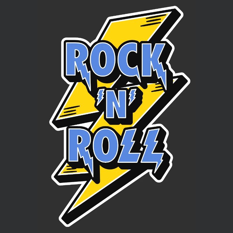 Rock'n'Roll-Logo mit Blitz