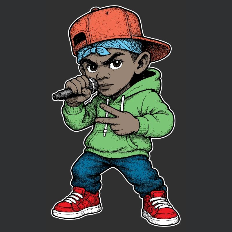 Junger Rapper-Junge mit Mikrofon