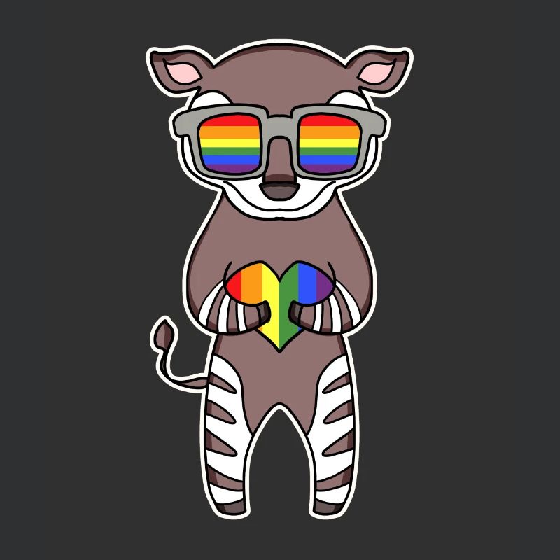Regenbogen - Okapi mit Brille