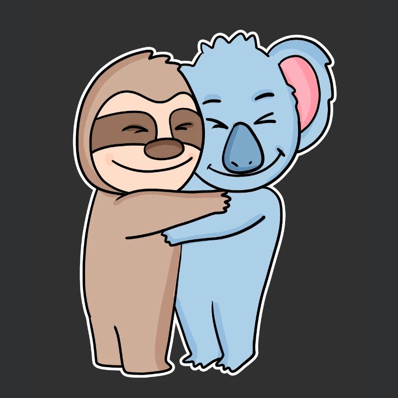 Sloth and koala hugging - hug