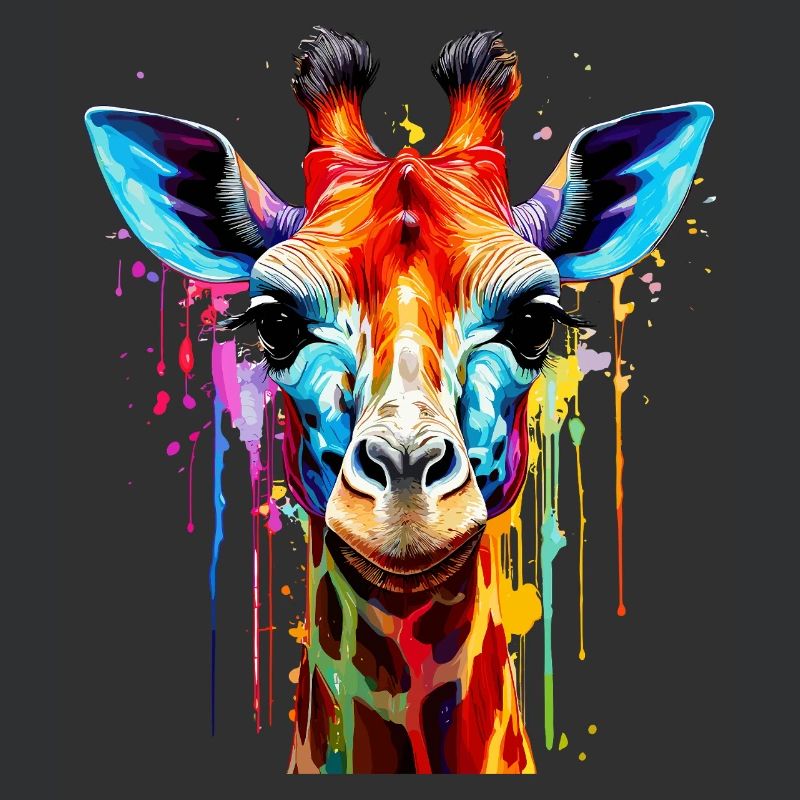 Lebendige Giraffe Farbexplosion