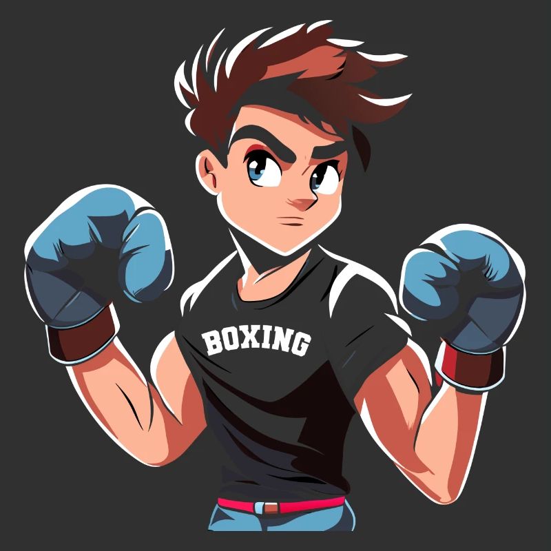 Conception de boxe adolescente avec des gants de boxe