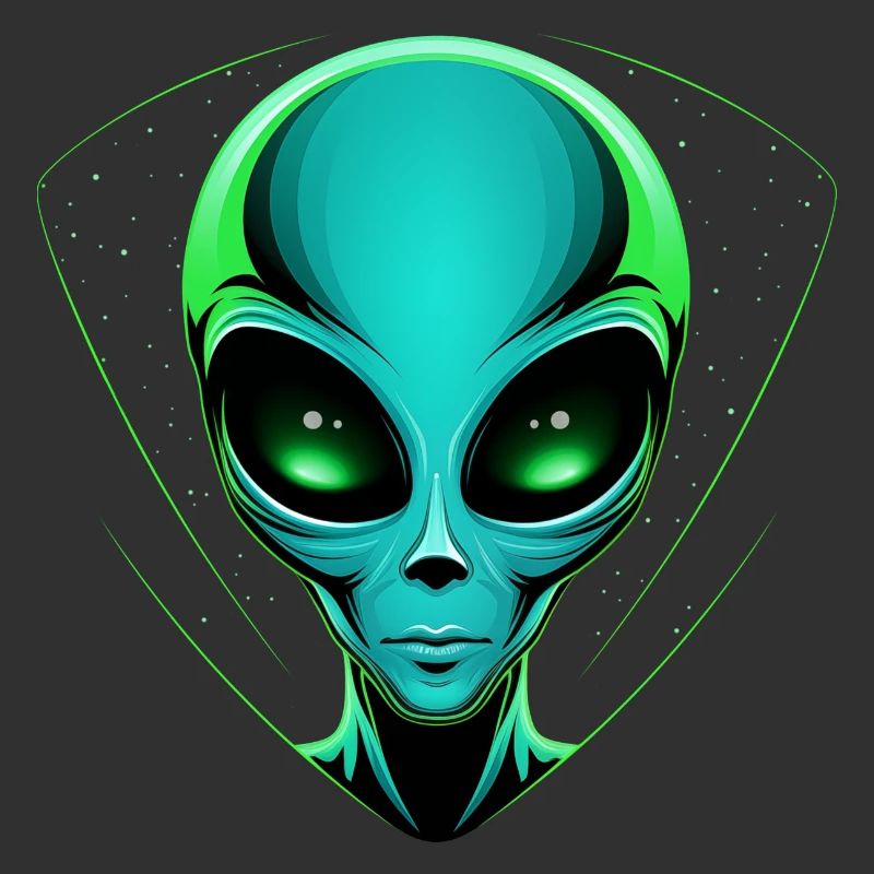 Green Alien Head – Alien UFO Outer Space