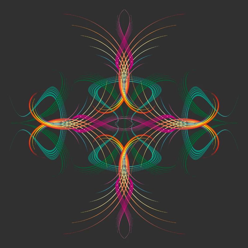 very delicate dynamically flowing cross ornament