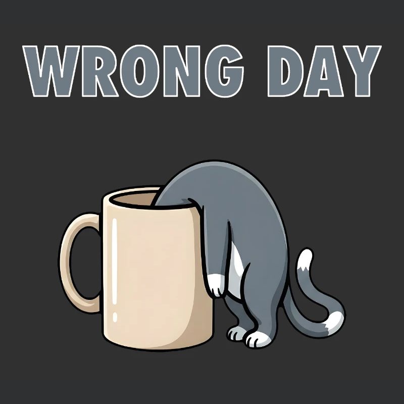 Wrong Day Cat - Funny Bad Day Coffee Meme
