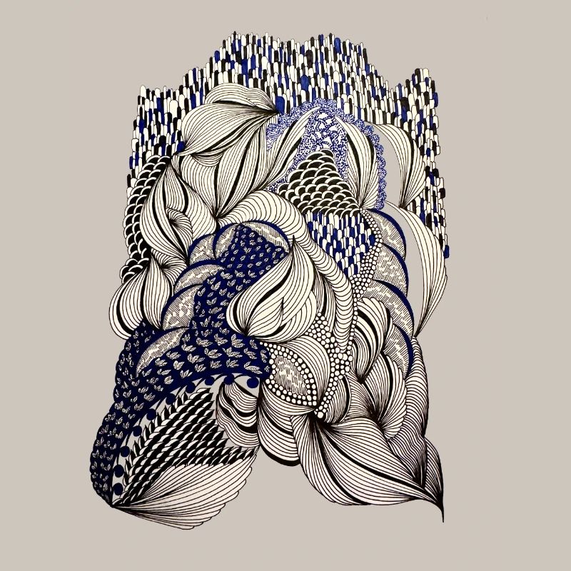 Indigo Leaf Weave Pattern