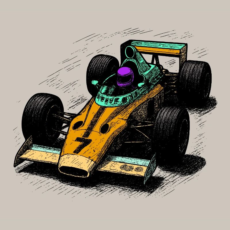 Conception de formule rétro aux couleurs vives