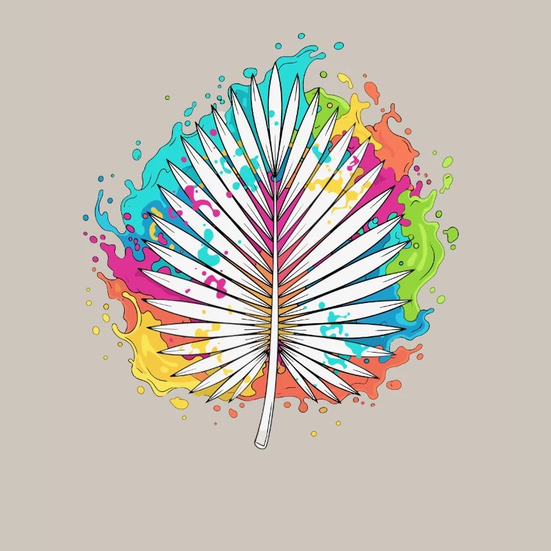 Bunte Palmenfächer Farbexplosion