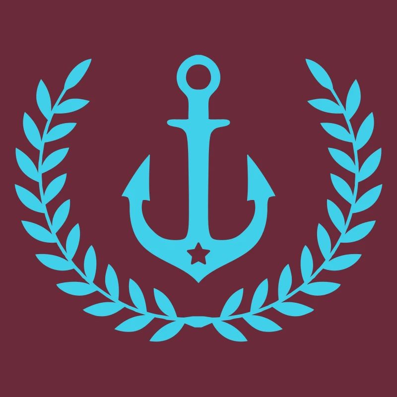 Anchor Wreath Nautical Emblem