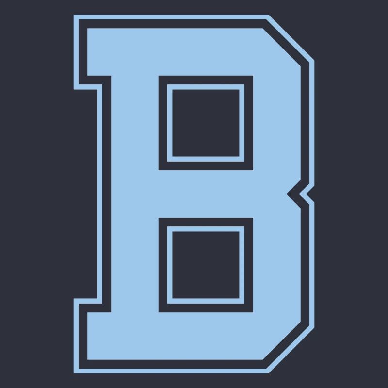Monogramm Hellblau Varsity College Initiale B