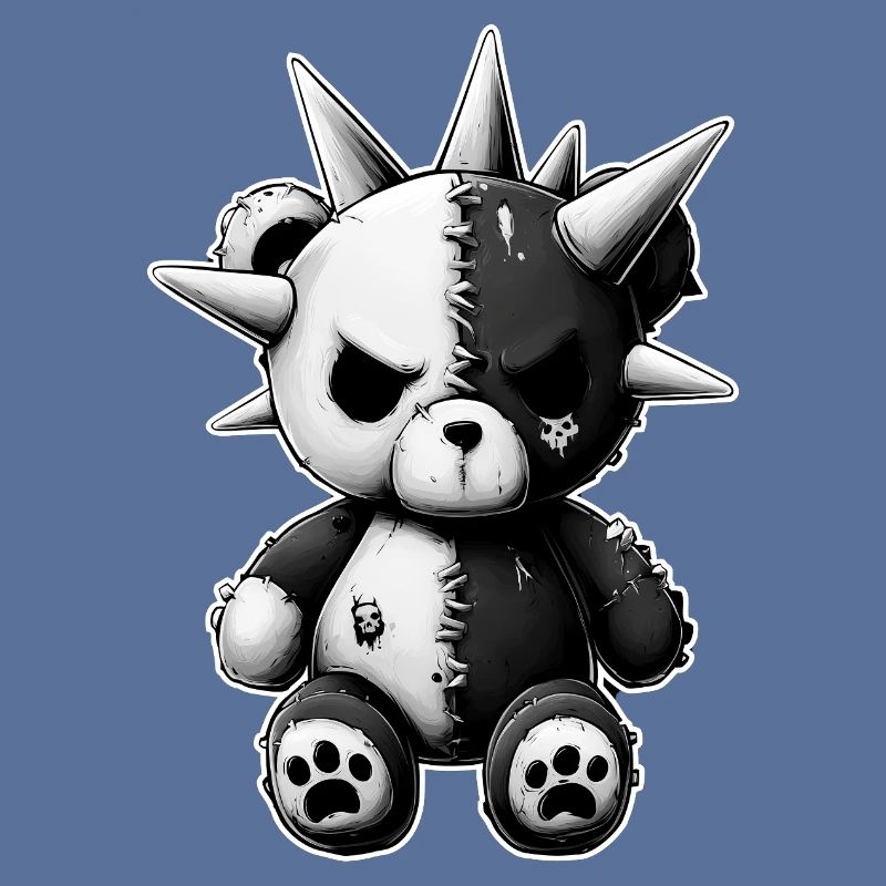 Split Skull Plush Bear Punk