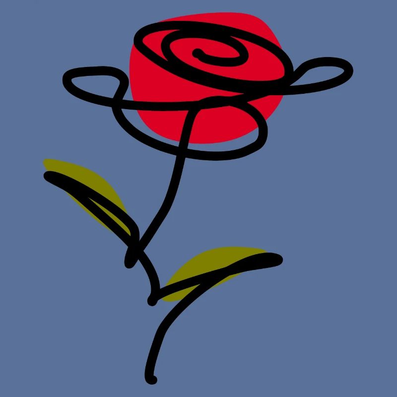 Blume rot one line art Geschenk Muttertag