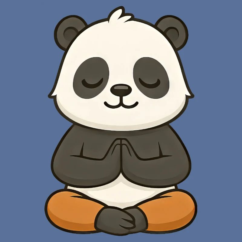 Mignon Panda Yoga Méditation Relaxation Chibi