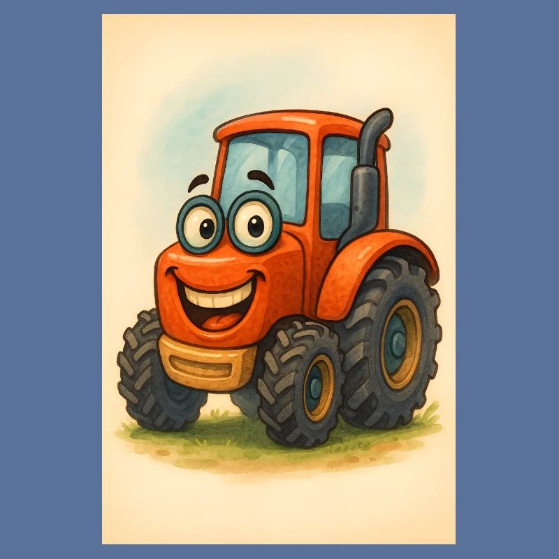 Glücklicher Traktor mit Gesicht