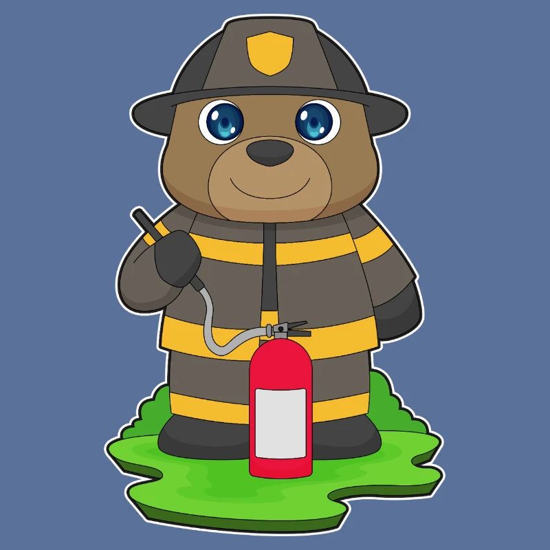 Bear Firefighter Fire Extinguisher Fire Brigade