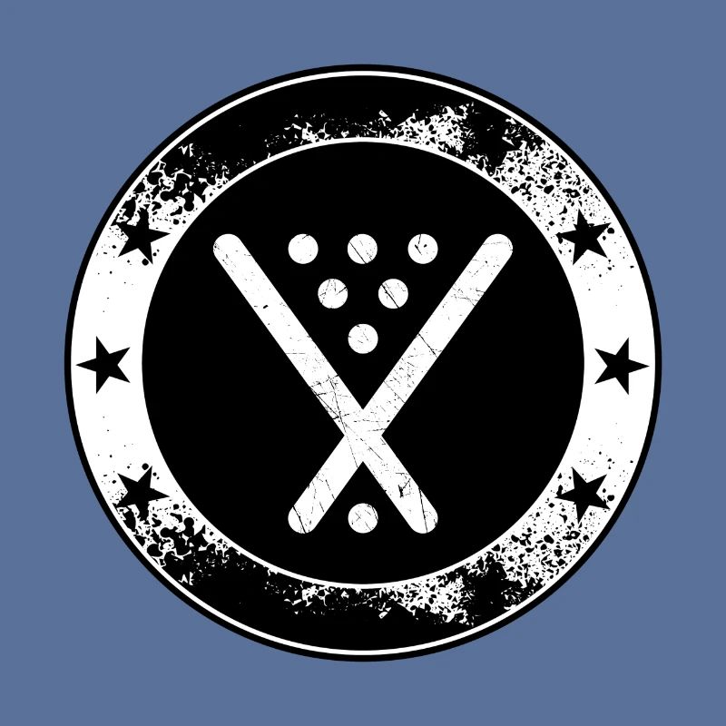 Poolbillard Emblem - Symbol Billard Queue Snooker