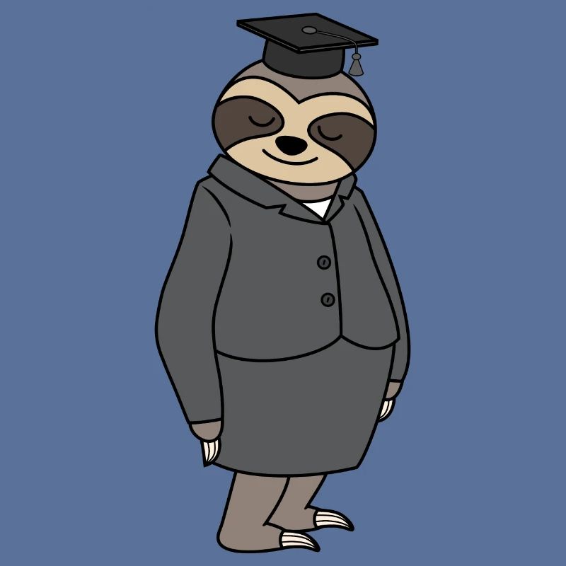 Sloth graduated with PhD hat exam passed