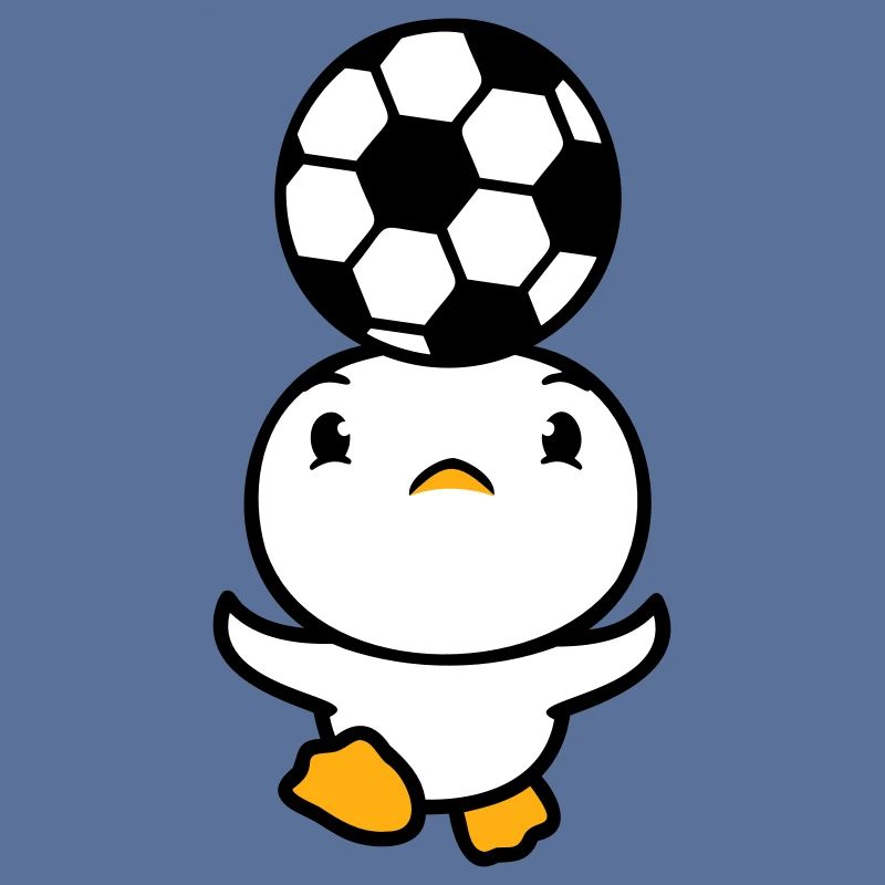 Duck Playing Soccer Header Ball Balancing Head