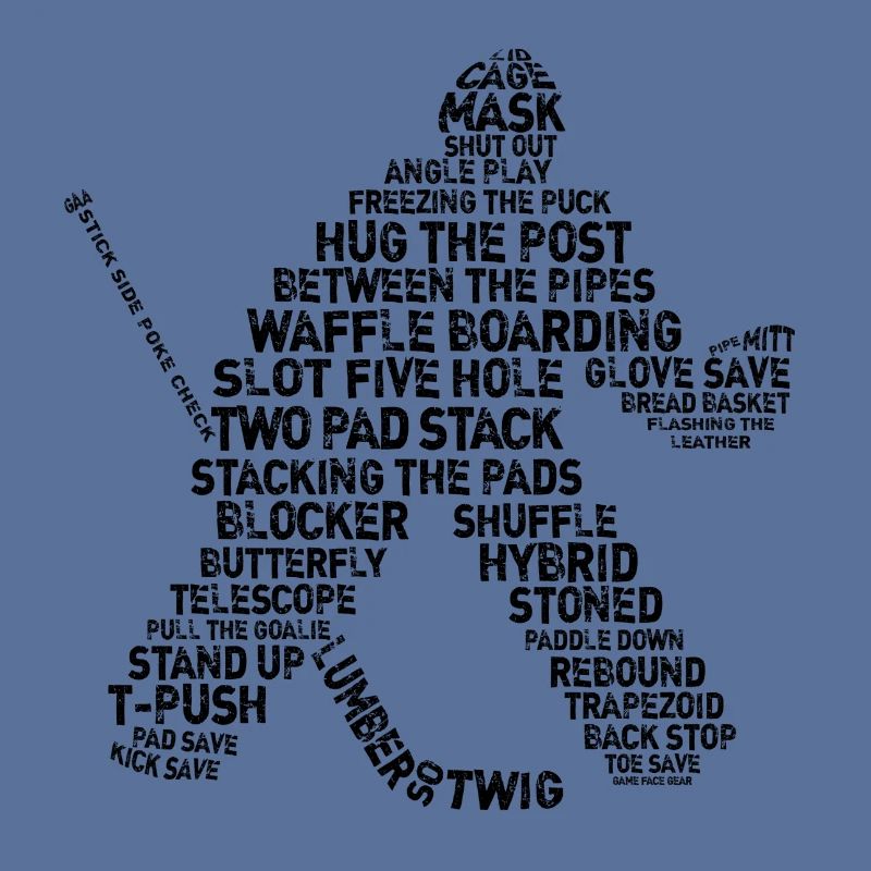 Goalie Lingo - Grunge Text Version (black print)