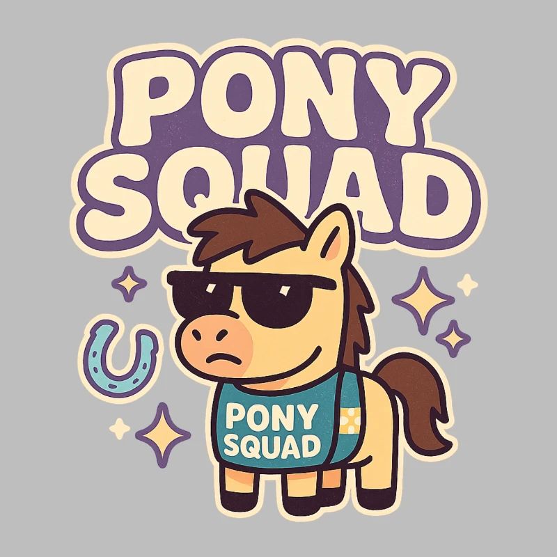 Conception de dessin animé Pony Squad
