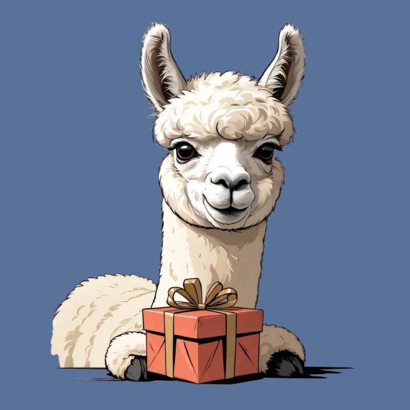 Alpaca with gift box