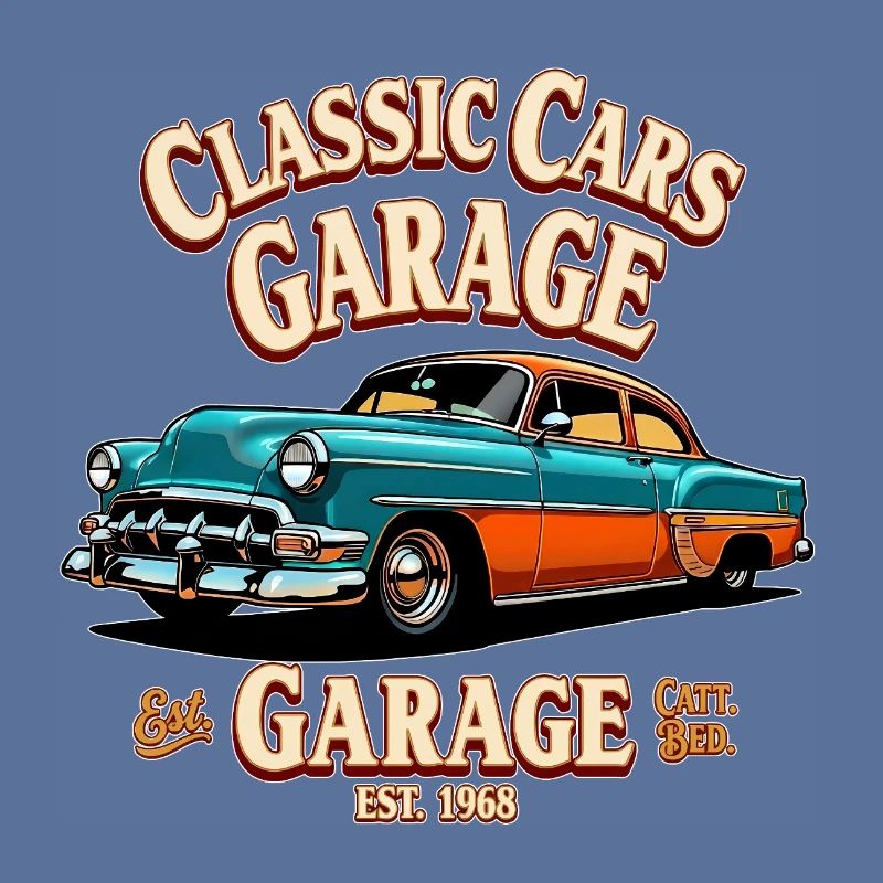Impression de garage de voitures classiques