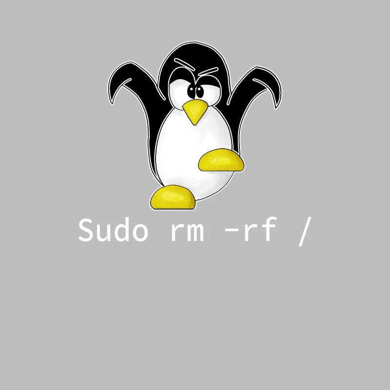 Tux Linux Pinguin Sudo Rm Rf | Computerfreak Hacke
