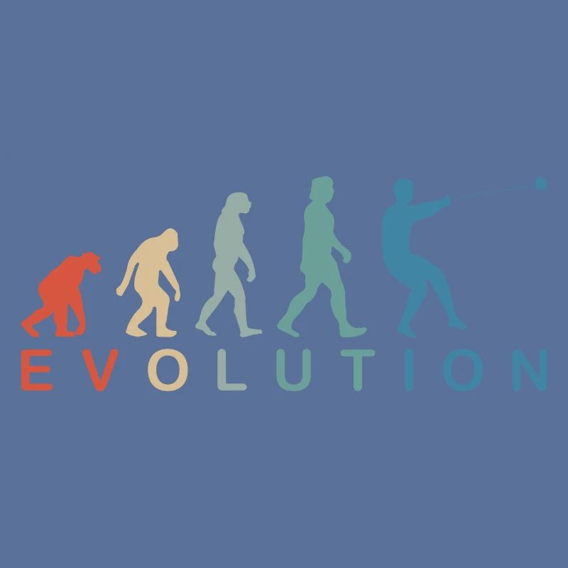 Hammerwerfen Hammerwurf Männer Evolution Retro
