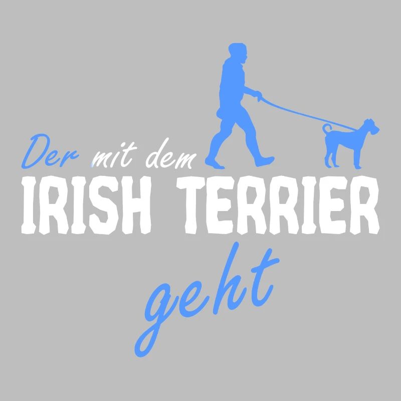 Irischer Irish Terrier Hund der mit geht spruch