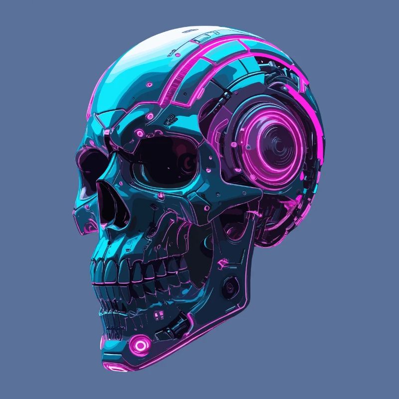 Cyberpunk Skull – Neon Techno Head