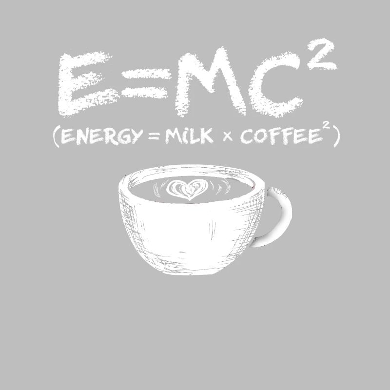 Schwarzer Kaffee E=MC² Kaffeetasse Kaffeetrinker