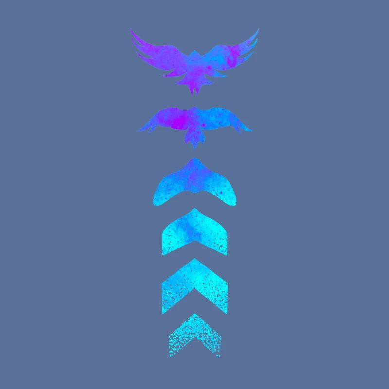 Evolution oiseau silhouette