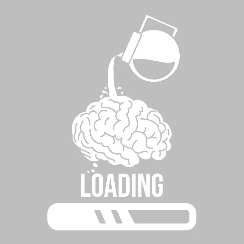 Coffee drinker coffee loading brain